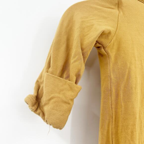 Caden Lane Newborn Baby Bamboo Long Sleeve Knotted Sleep Gown Size 0-3M Mustard - Picture 5 of 6